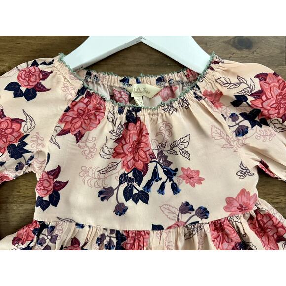 Matilda Jane Once Upon A Time Great Delight Pink Floral Short Sleeve Tunic Top 2 - Picture 3 of 9